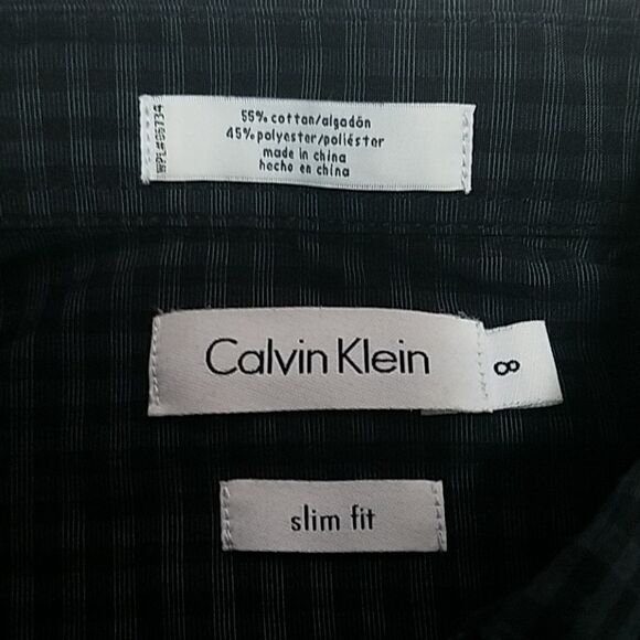 Calvin Klein Black & Gray Button Down Shirt (8) - Picture 3 of 3